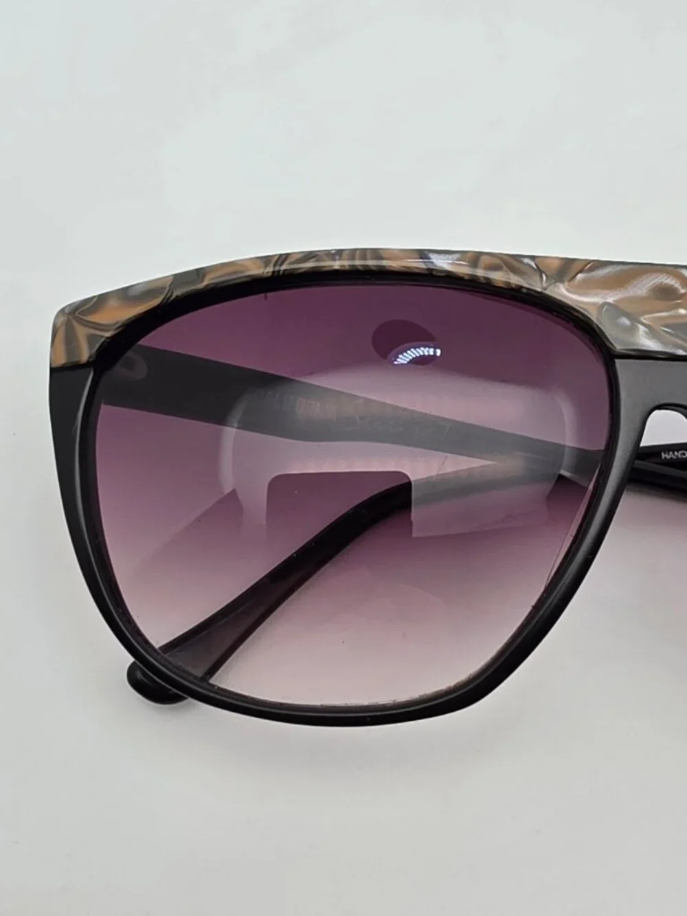 California Sunset Pearl Brow Black Frame Purple Gradient Lens Sunglasses 61mm